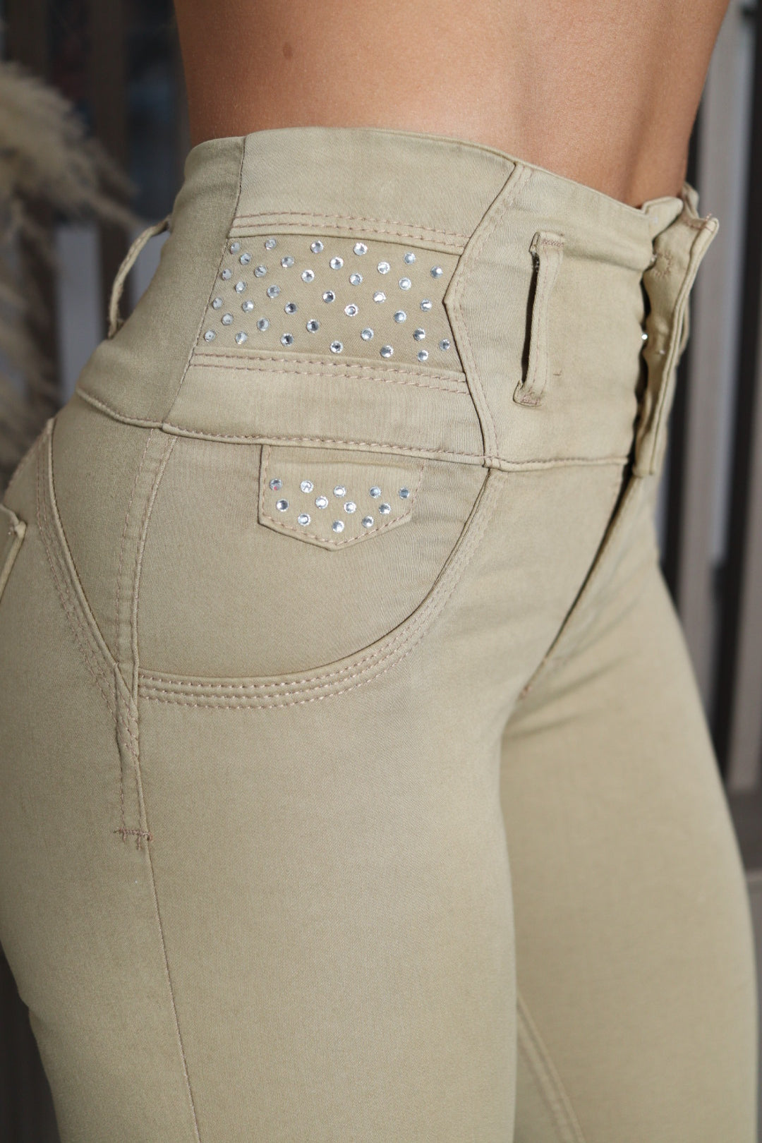 Jean skinny caqui pretina ancha PREMIUM (Ref 40-06)
