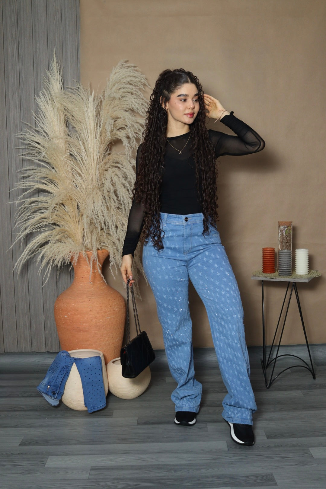 Jean azul claro manualidad tendencia palazzo (Ref 16-01)