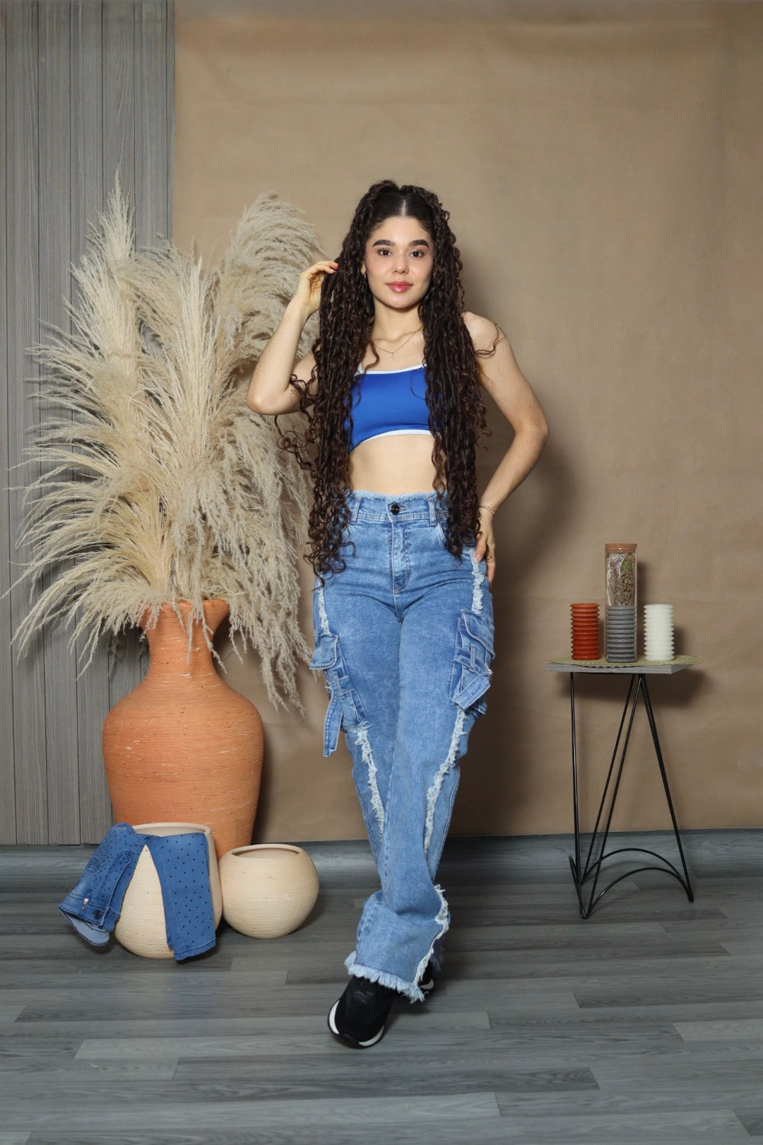 Jean azul claro cargo  (Ref 19-02)