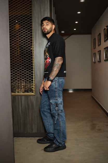 Jean caballero cargo y camiseta